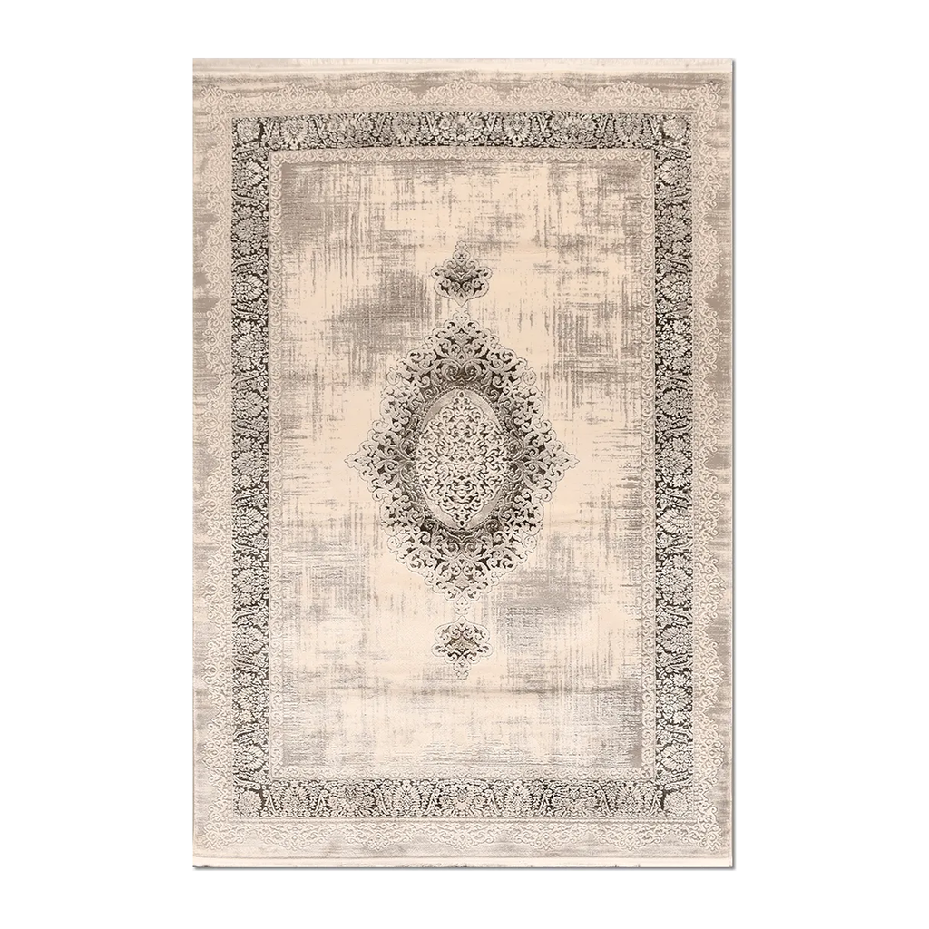 RECTANGLE | HERO | Arbour Cream Taupe Distressed Damask Machine Woven Transitio