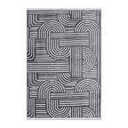 RECTANGLE | HERO | Elder Charcoal Grey Ivory Geometric Mid-Century Modern Machi