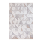 RECTANGLE | HERO | Hollyhock Cream Grey Geometric Triangle Mosaic Modern Machin