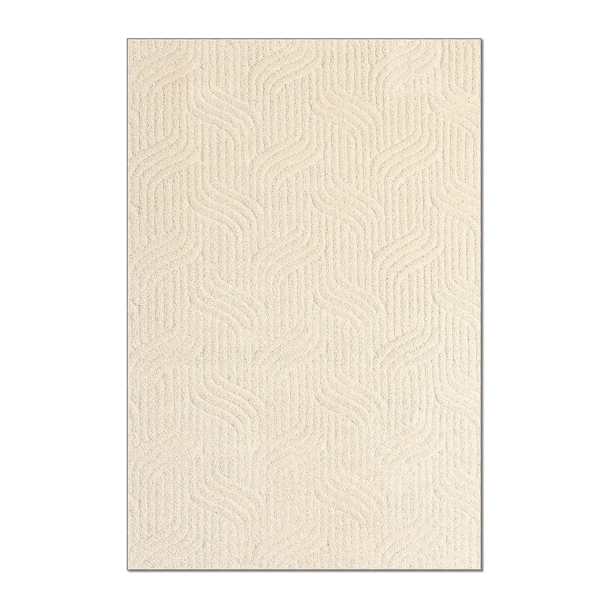 RECTANGLE | HERO | Snowmelt Cream Abstract Modern Machine Woven Textured Living