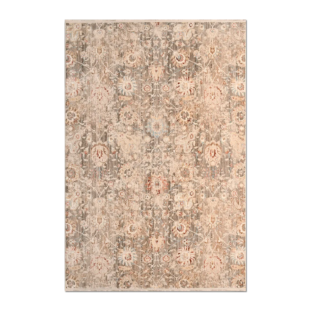 RECTANGLE | HERO | Pergola Distressed Persian Style Floral Taupe Cream Rust Mac