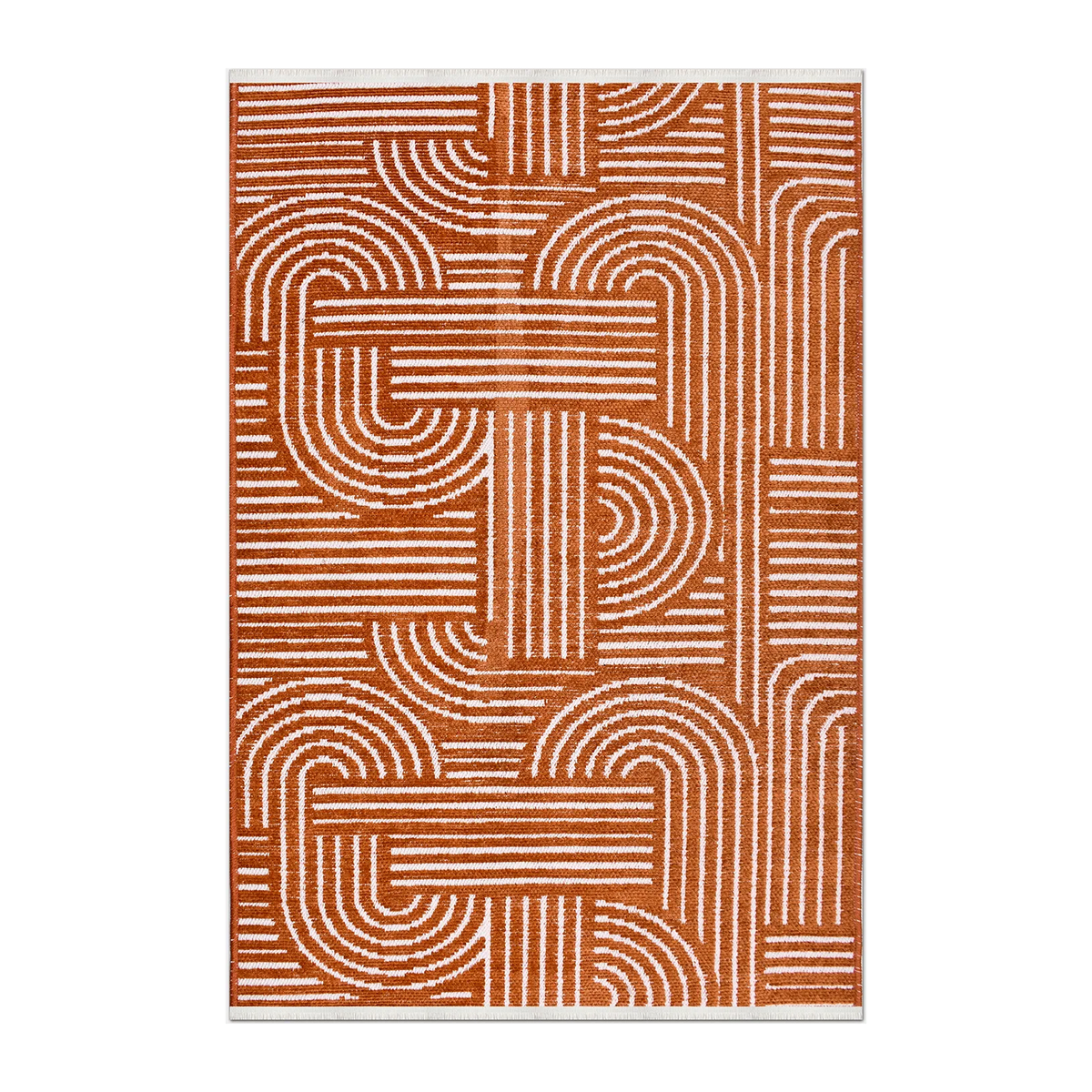 RECTANGLE | HERO | Cowslip Terracotta Cream Geometric Mid-Century Modern Machin