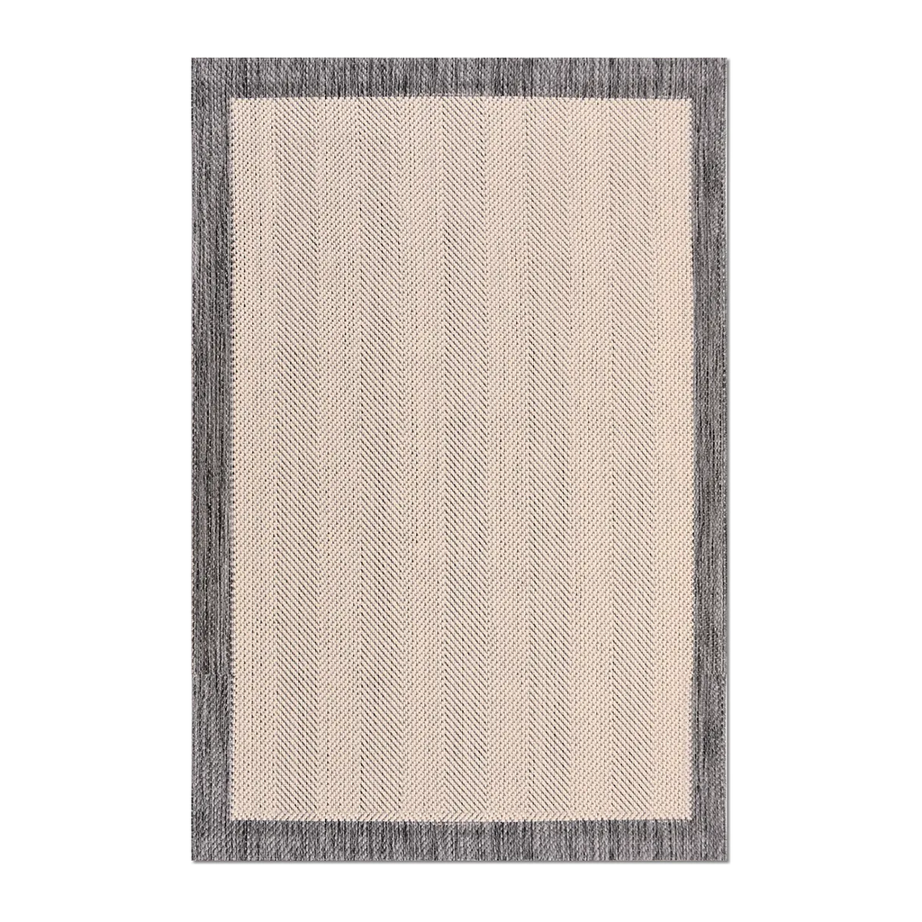 RECTANGLE | HERO | Sloe Cream Charcoal Grey Scandinavian Geometric Machine Wove
