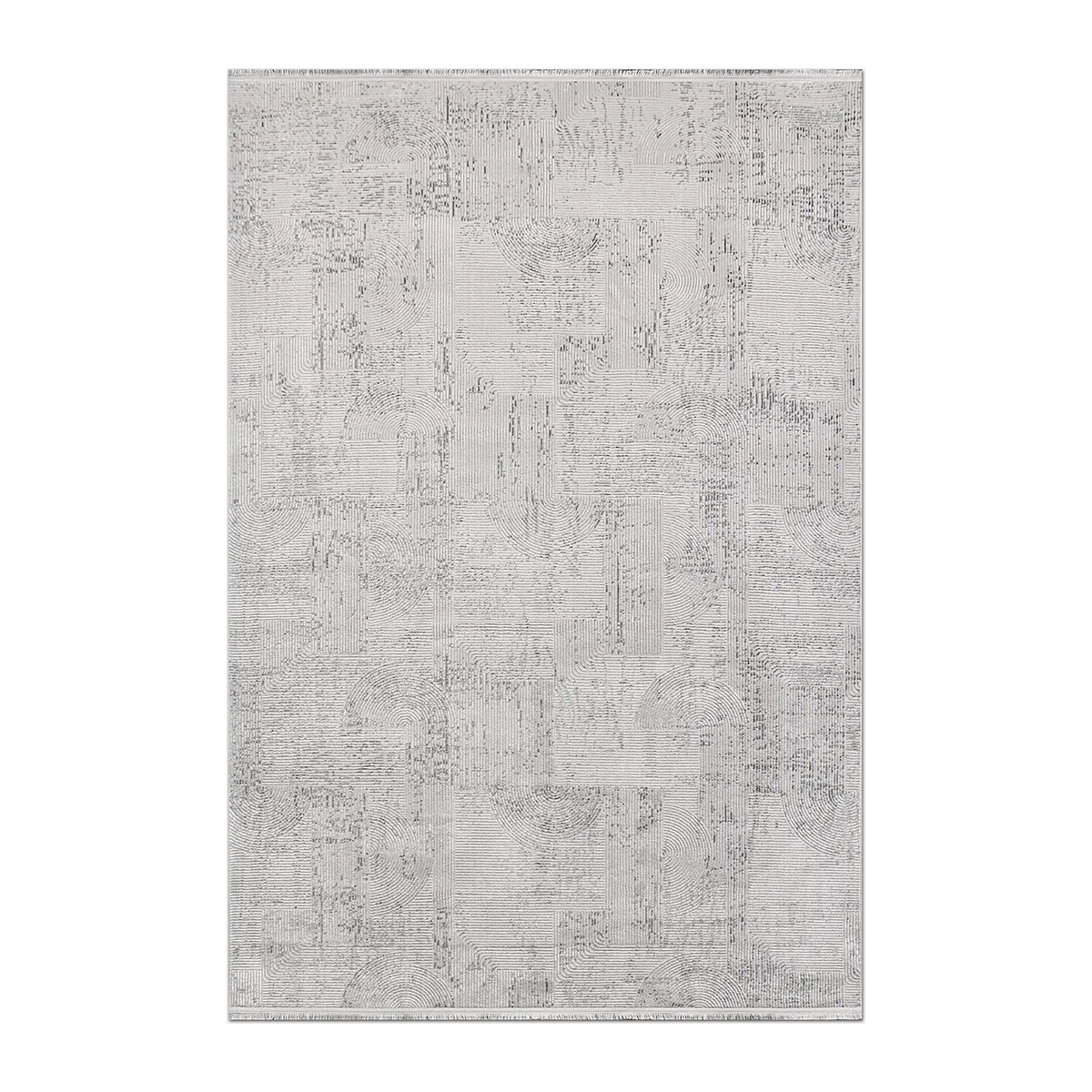 RECTANGLE | HERO | Gully Grey Ivory Abstract Modern Machine Woven Living Room B
