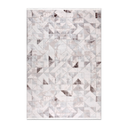 RECTANGLE | HERO | Marl Cream Beige Modern Geometric Distressed Machine Woven L