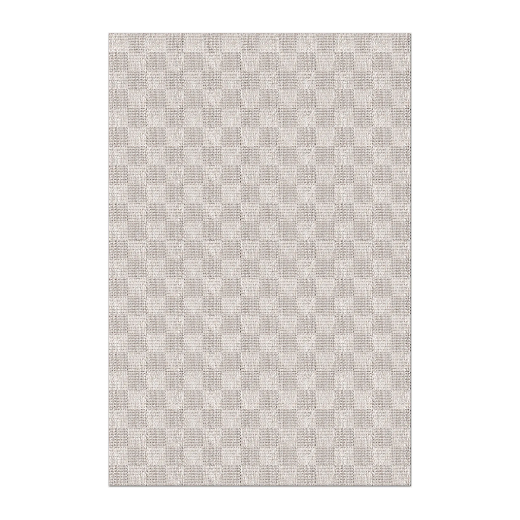 RECTANGLE | HERO | Pumice Cream Beige Checkered Modern Machine Woven Living Roo