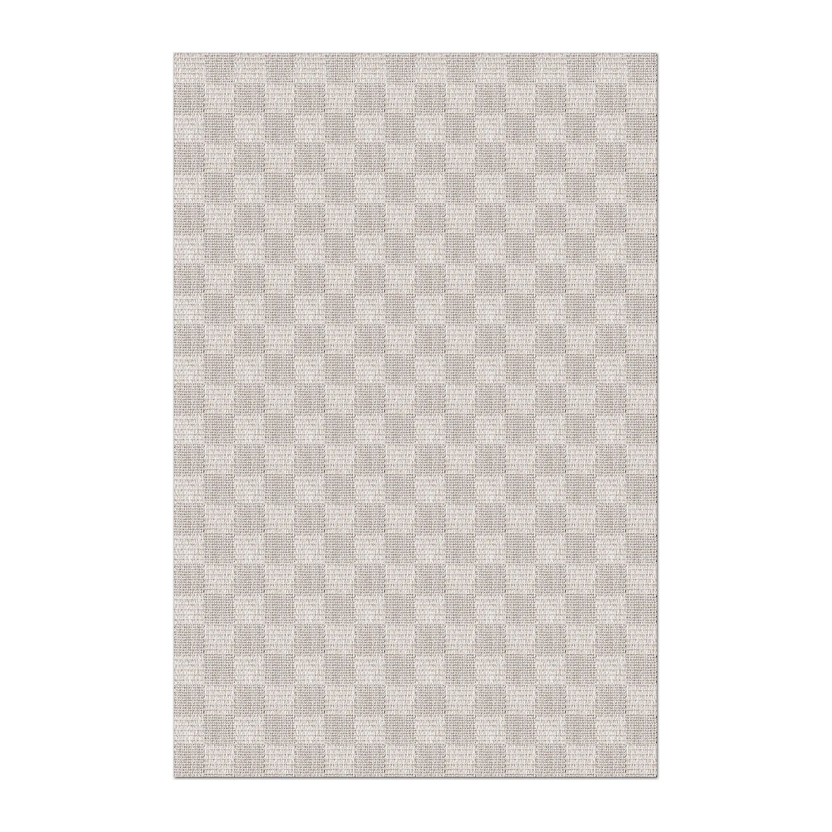 RECTANGLE | HERO | Pumice Cream Beige Checkered Modern Machine Woven Living Roo