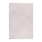 RECTANGLE | HERO | Kas Cream Modern Geometric Machine Woven High-Low Carved Liv