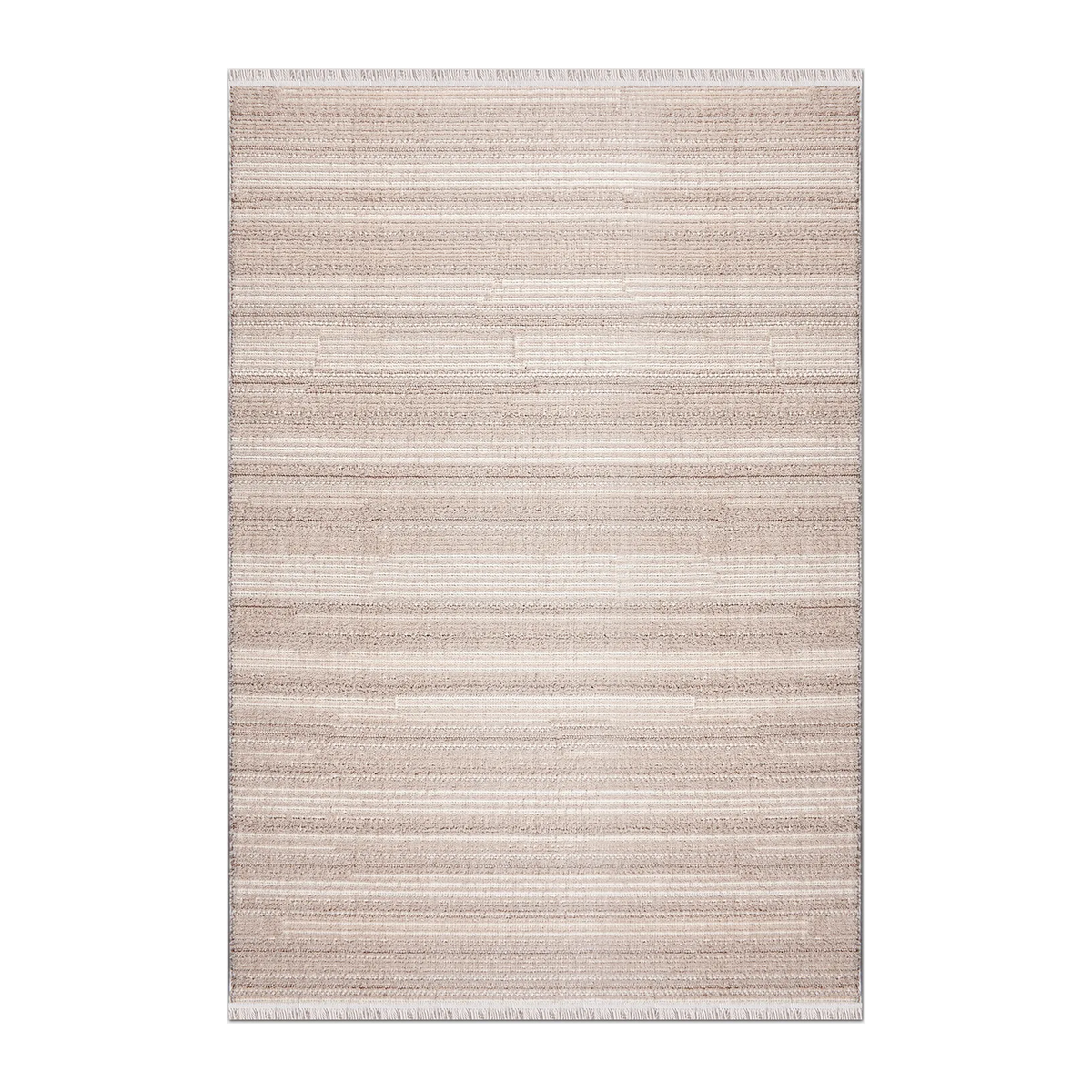 RECTANGLE | HERO | Lumen Beige Striped Transitional Modern Machine Woven Living