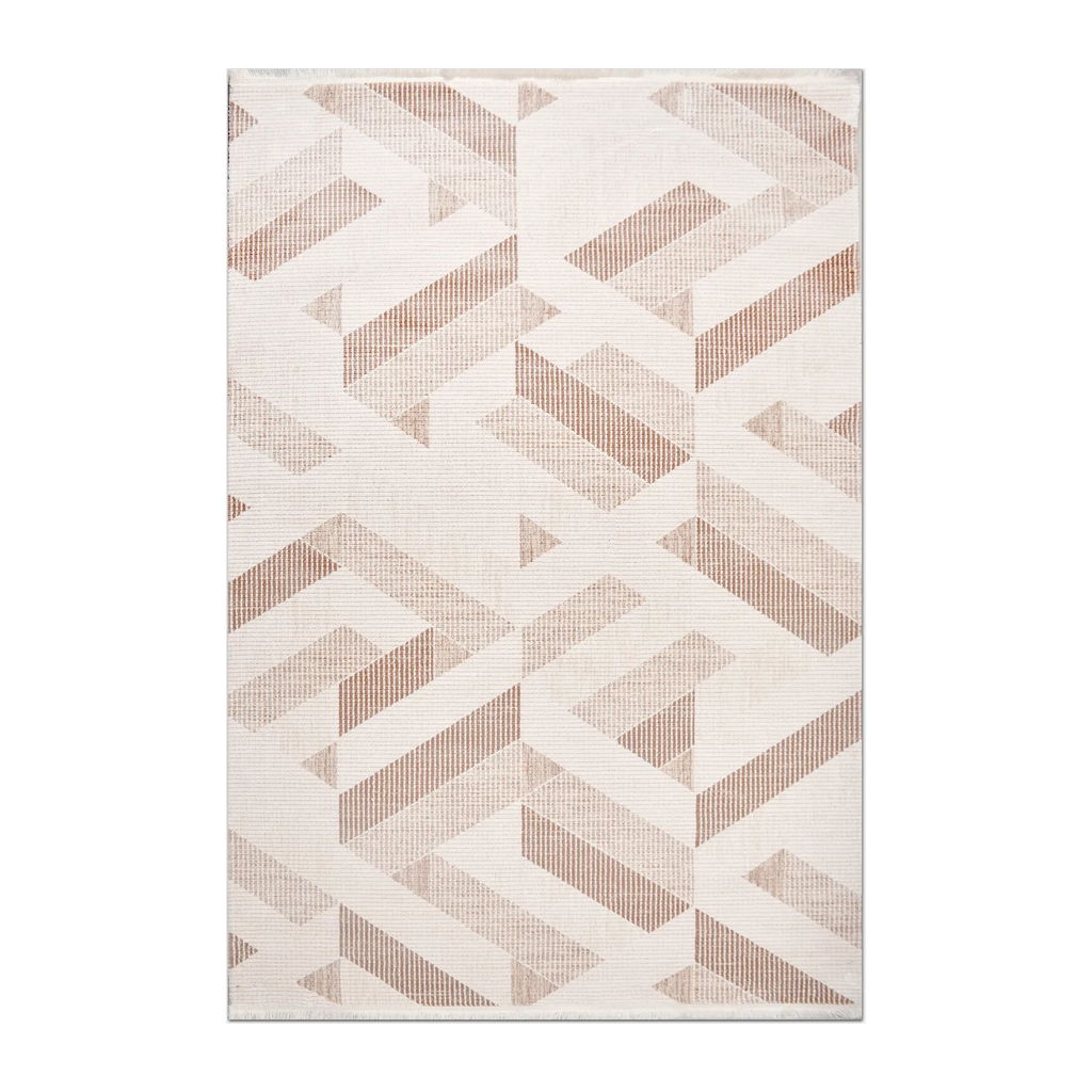 RECTANGLE | HERO | Briar Cream Beige Geometric Modern Machine Woven Living Room