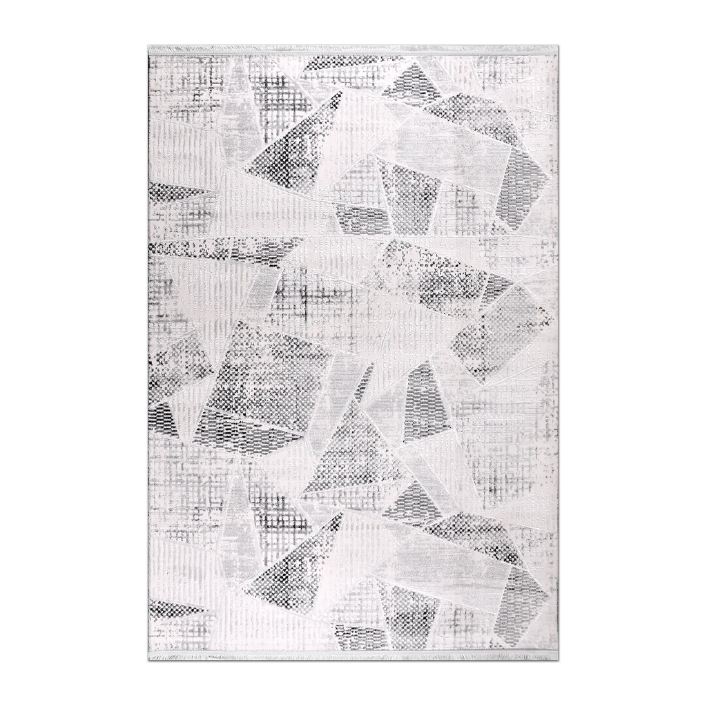 RECTANGLE | HERO | Magnetite Light Grey Abstract Modern Machine Woven Living Ro