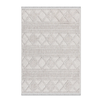 RECTANGLE | HERO | Azurite Cream Boho Geometric Textured Machine Woven Living R