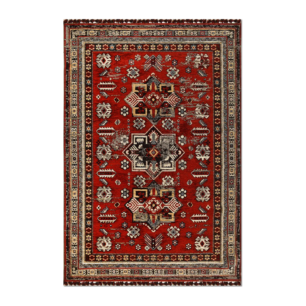 RECTANGLE | HERO | Brume Persian Style Traditional Tribal Medallion Red Cream M