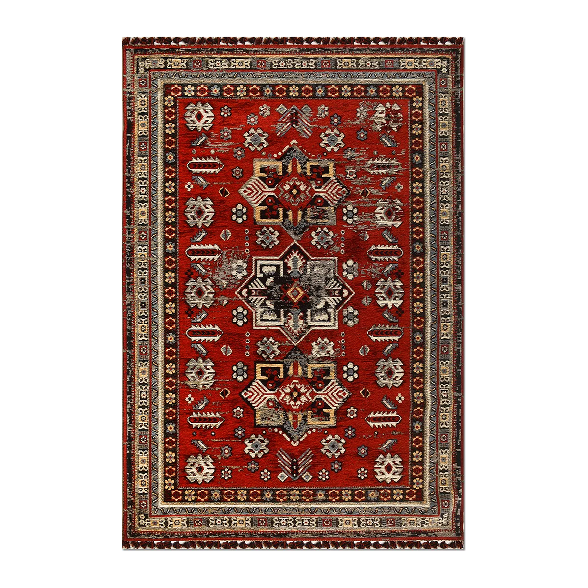 RECTANGLE | HERO | Brume Persian Style Traditional Tribal Medallion Red Cream M