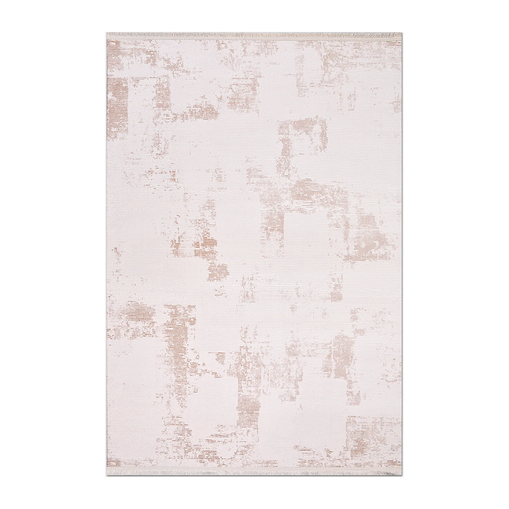 RECTANGLE | HERO | Rimefrost Cream Blush Abstract Modern Machine Woven Living R