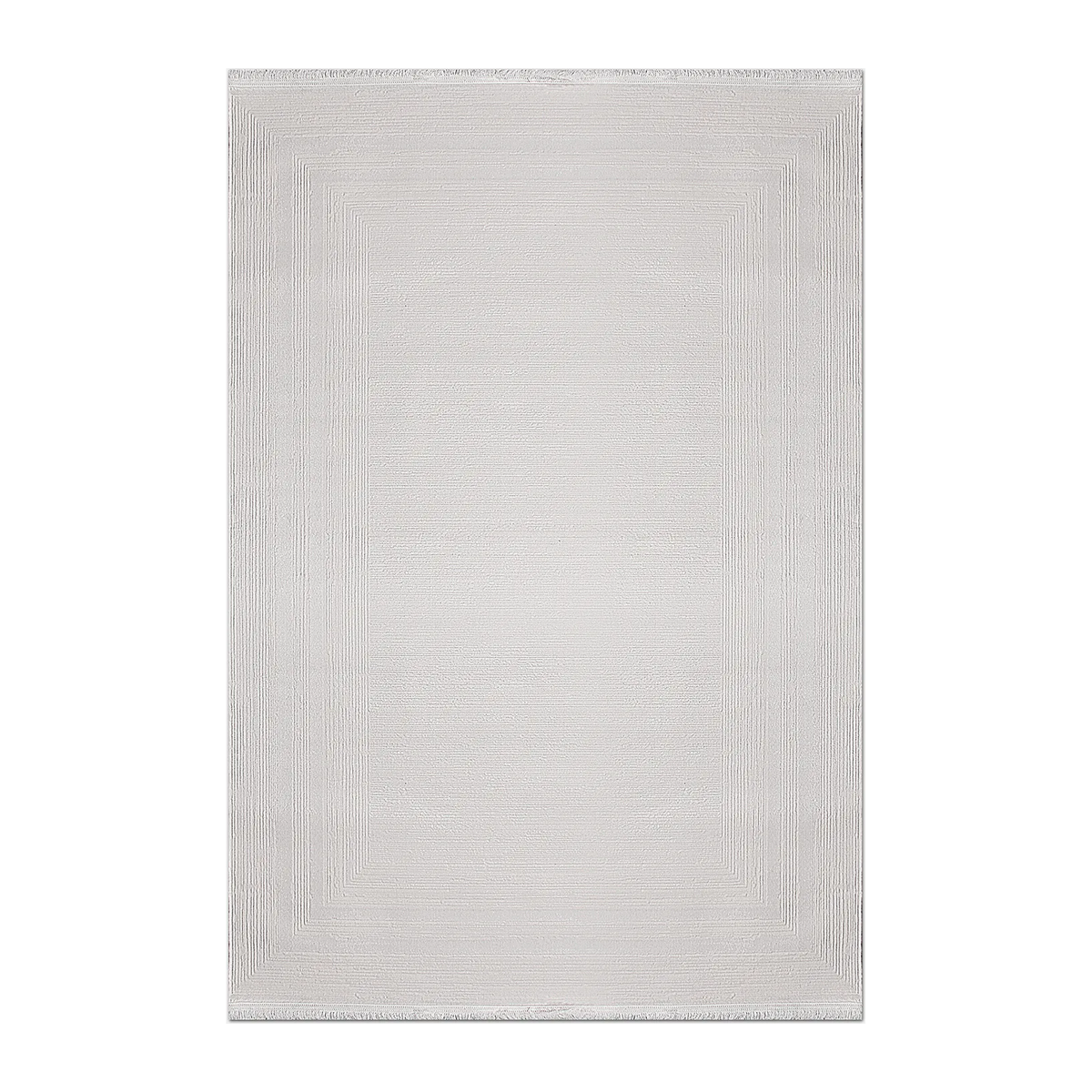 RECTANGLE | HERO | Turret Cream Modern Geometric Machine Woven Ivory Living Roo