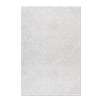 RECTANGLE | HERO | Shimmer Cream Modern Geometric Machine Woven Living Room Bed