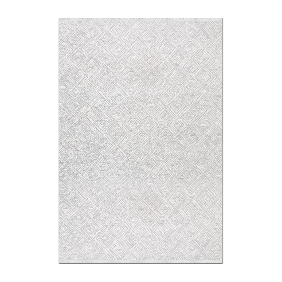 RECTANGLE | HERO | Shimmer Cream Modern Geometric Machine Woven Living Room Bed