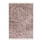 RECTANGLE | HERO | Iris Blush Pink Boho Abstract Tribal Machine Woven Living Ro