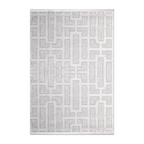 RECTANGLE | HERO | Bourne Cream Grey Geometric Maze Modern Machine Woven Living
