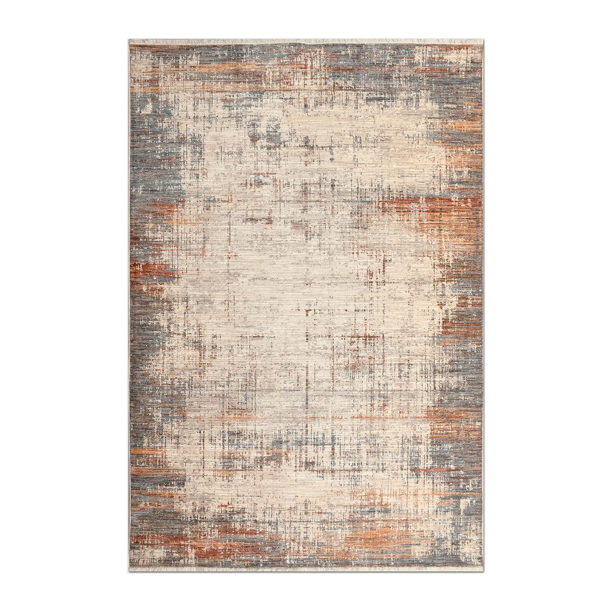 RECTANGLE | HERO | Vervain Modern Abstract Machine Woven Beige Grey Rust Living
