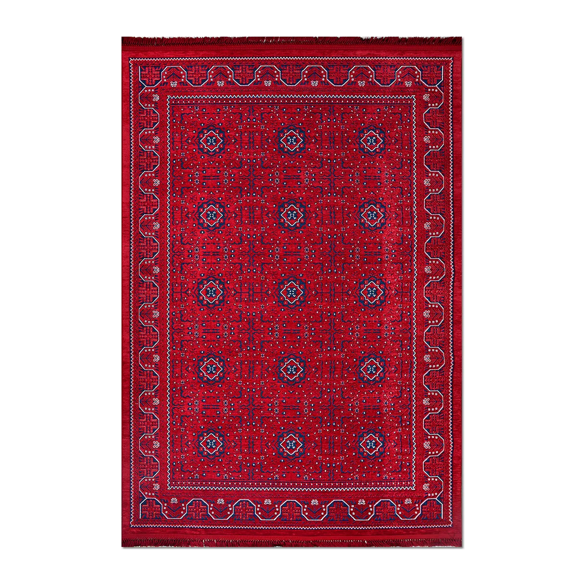 RECTANGLE | HERO | Bergama Red Navy Ivory Persian Style Traditional Machine Wov