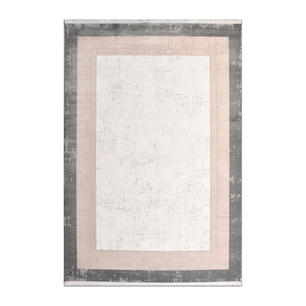 RECTANGLE | HERO | Demre Cream Grey Abstract Modern Machine Woven Living Room B