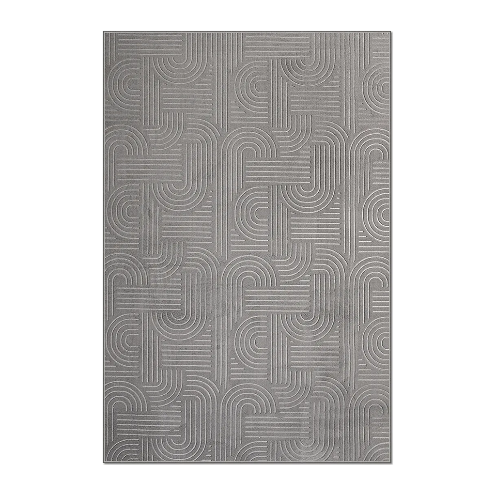 RECTANGLE | HERO | Lucent Grey Modern Geometric Arch Machine Woven Living Room 