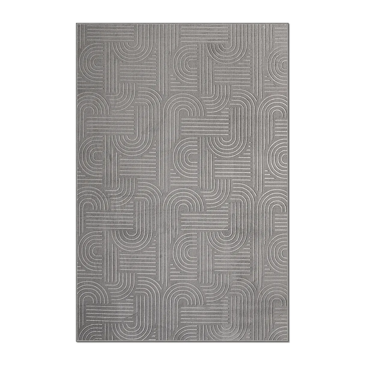 RECTANGLE | HERO | Lucent Grey Modern Geometric Arch Machine Woven Living Room 