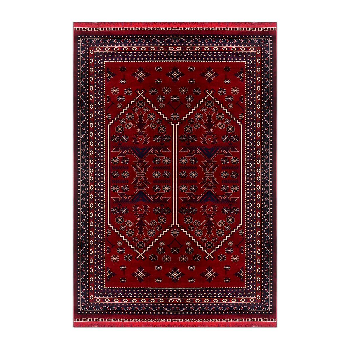 RECTANGLE | HERO | Sunstone Persian Style Traditional Medallion Red Navy Cream 