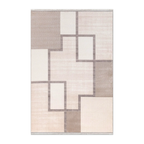 RECTANGLE | HERO | Ashford Cream Beige Modern Geometric Machine Woven Living Ro