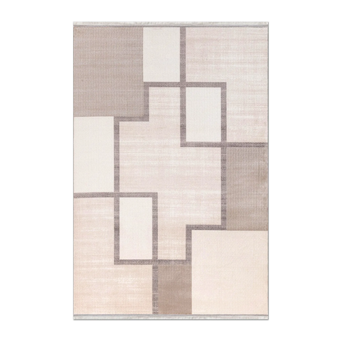 RECTANGLE | HERO | Ashford Cream Beige Modern Geometric Machine Woven Living Ro