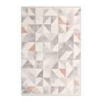 RECTANGLE | HERO | Selenite Modern Geometric Machine Woven Cream Grey Beige Ter
