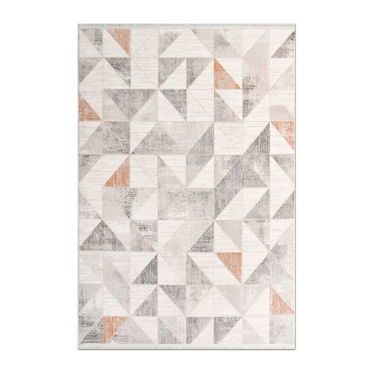 RECTANGLE | HERO | Selenite Modern Geometric Machine Woven Cream Grey Beige Ter