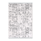 RECTANGLE | HERO | Lilac Cream Black Abstract Boho Machine Woven Living Room Be