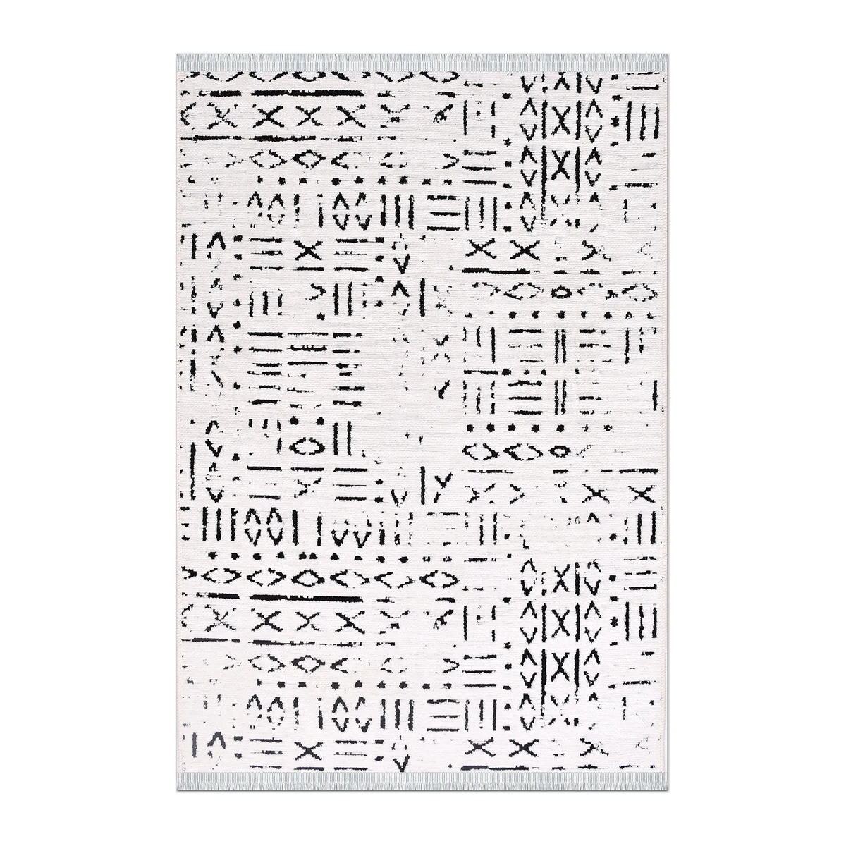 RECTANGLE | HERO | Lilac Cream Black Abstract Boho Machine Woven Living Room Be