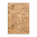 RECTANGLE | HERO | Ivywood Camel Black Abstract Boho Tribal Style Machine Woven