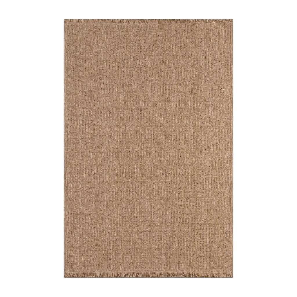 RECTANGLE | HERO | Wormwood Beige Solid Scandinavian Machine Woven Fringed Livi