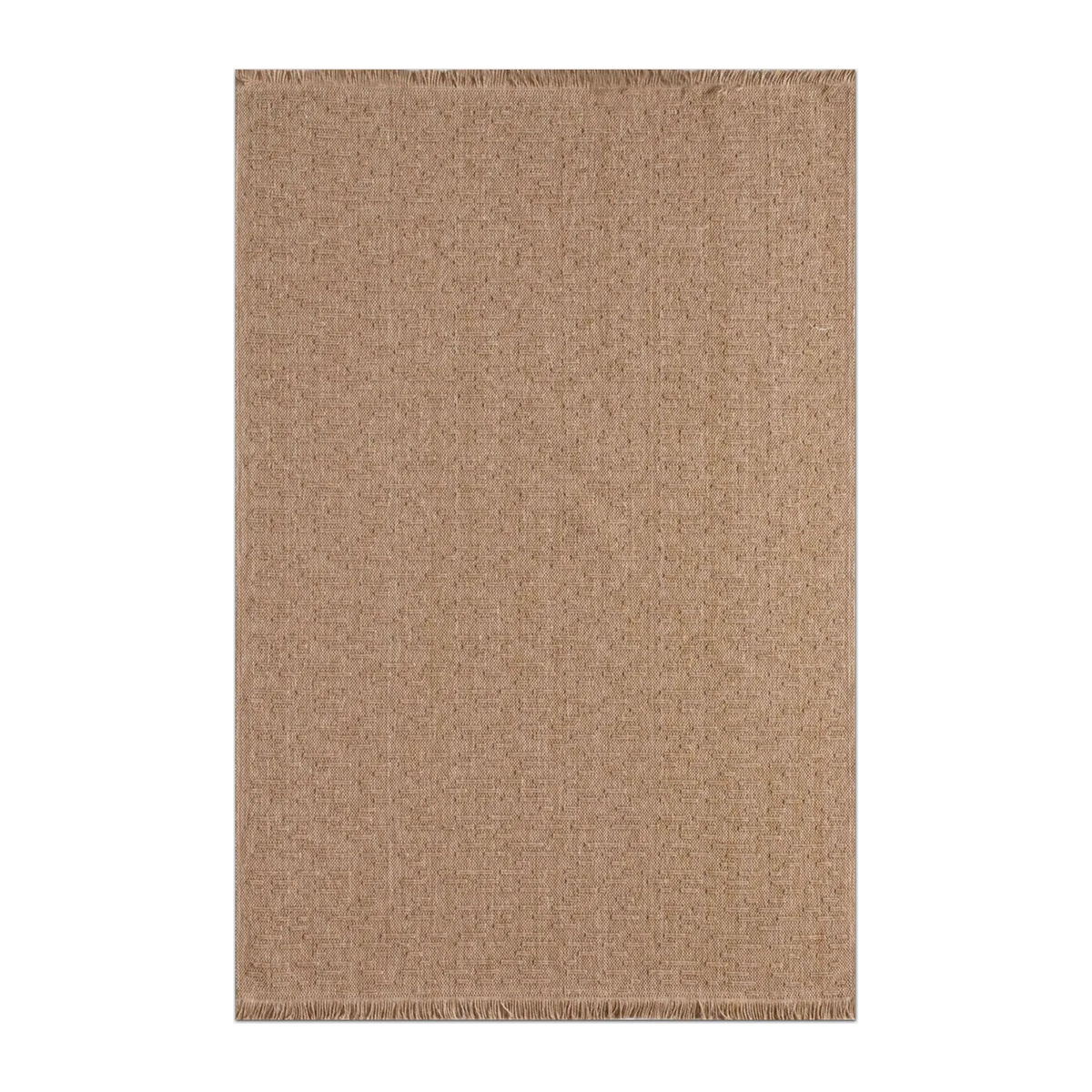 RECTANGLE | HERO | Wormwood Beige Solid Scandinavian Machine Woven Fringed Livi