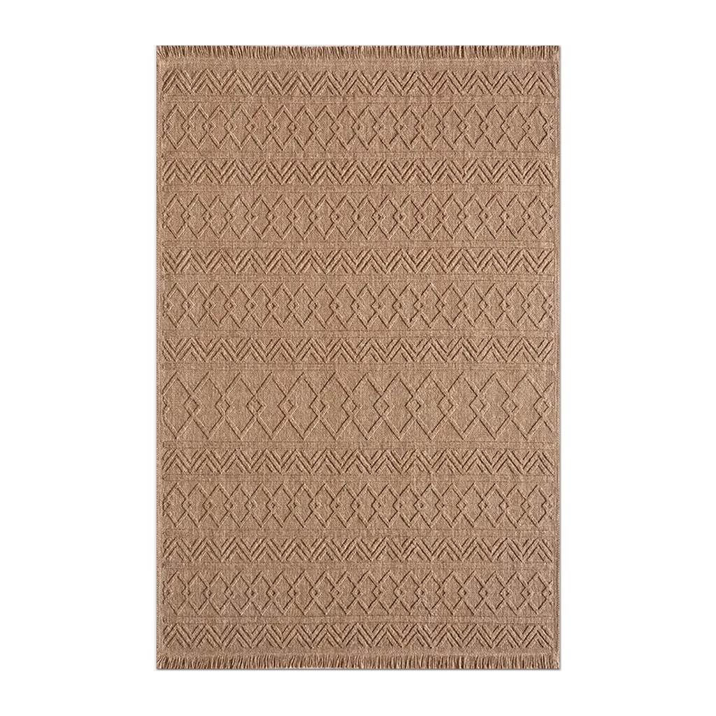 RECTANGLE | HERO | Yewfield Tan Geometric Textured Machine Woven Transitional L