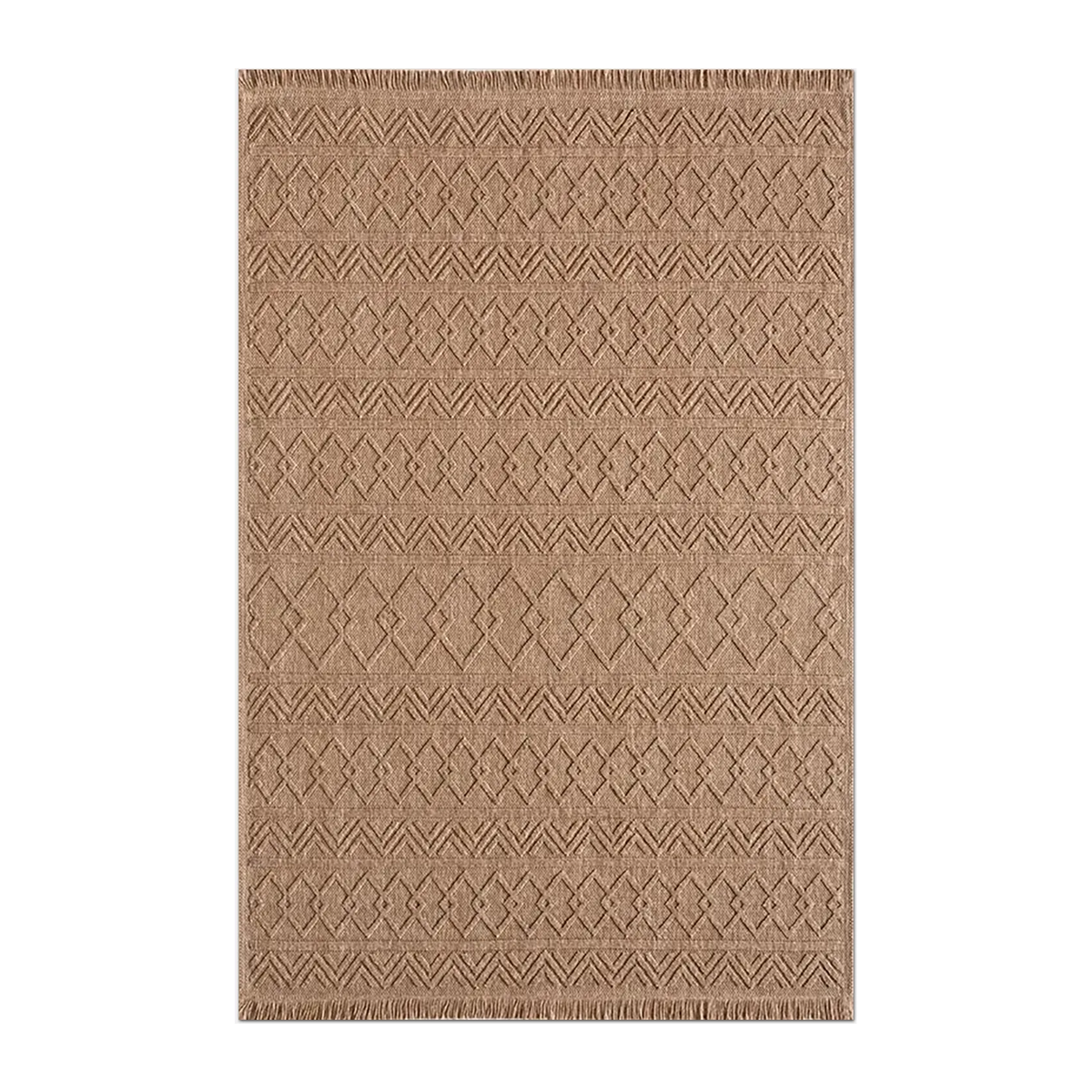 RECTANGLE | HERO | Yewfield Tan Geometric Textured Machine Woven Transitional L