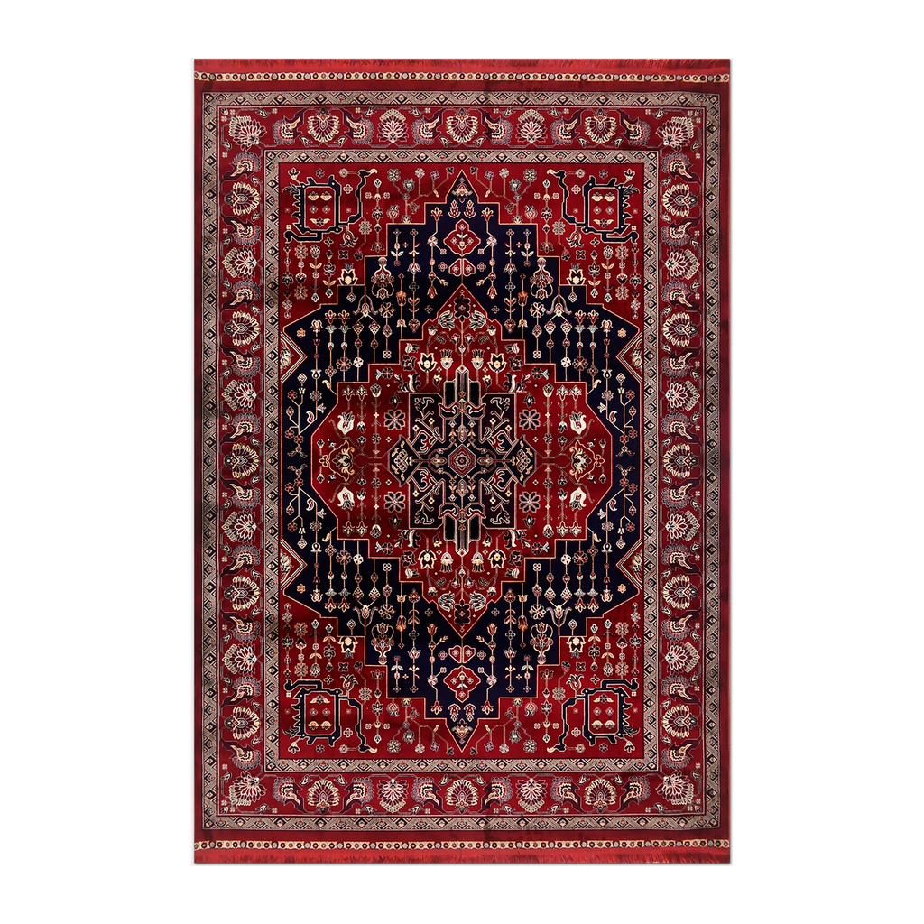 RECTANGLE | HERO | Talc Persian Style Traditional Medallion Red Navy Cream Livi