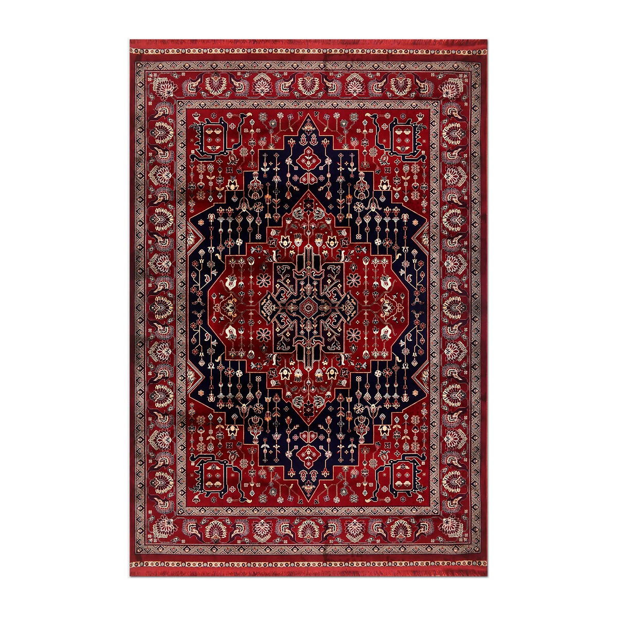 RECTANGLE | HERO | Talc Persian Style Traditional Medallion Red Navy Cream Livi