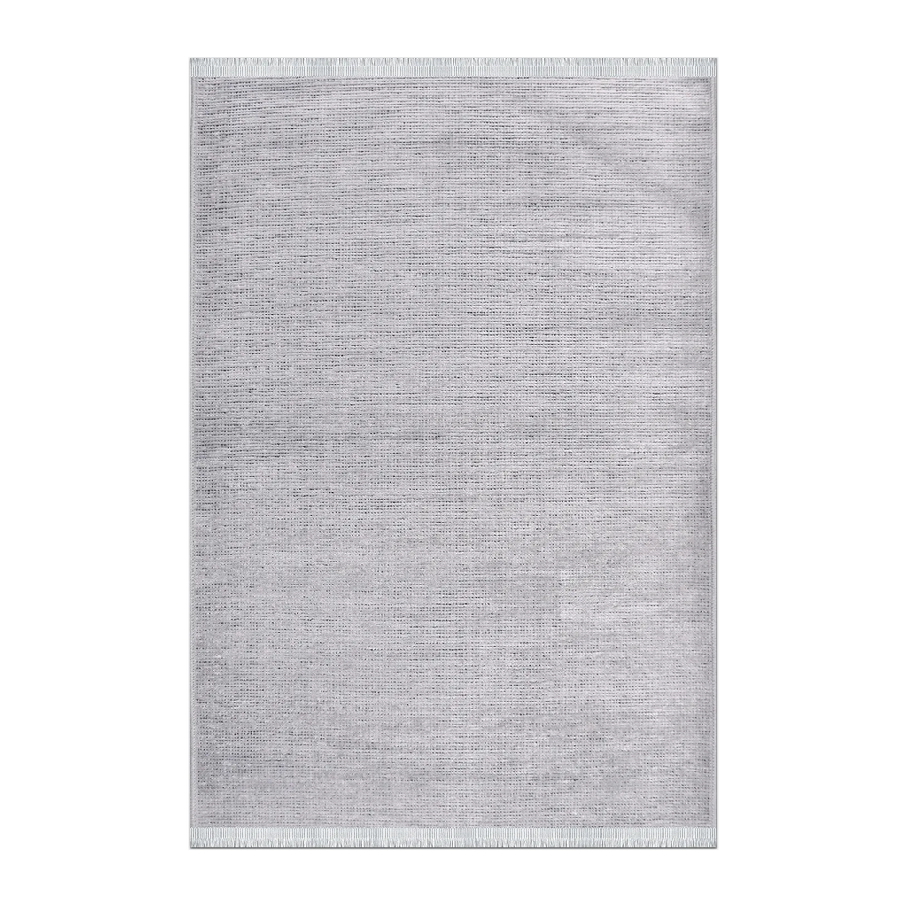 RECTANGLE | HERO | Medlar Light Grey Solid Modern Machine Woven Fringe Living R