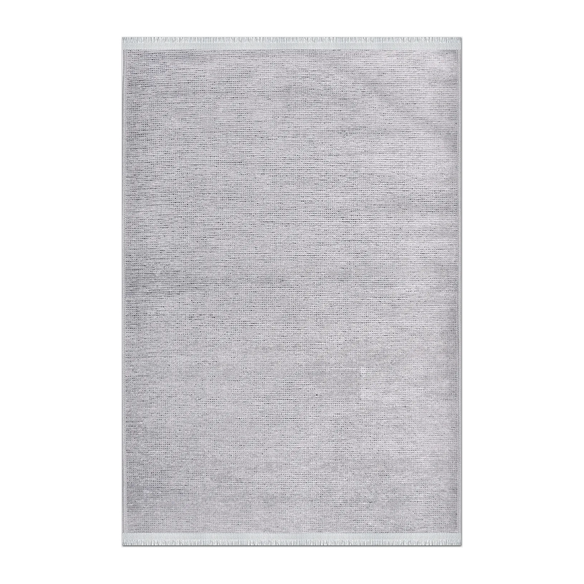 RECTANGLE | HERO | Medlar Light Grey Solid Modern Machine Woven Fringe Living R