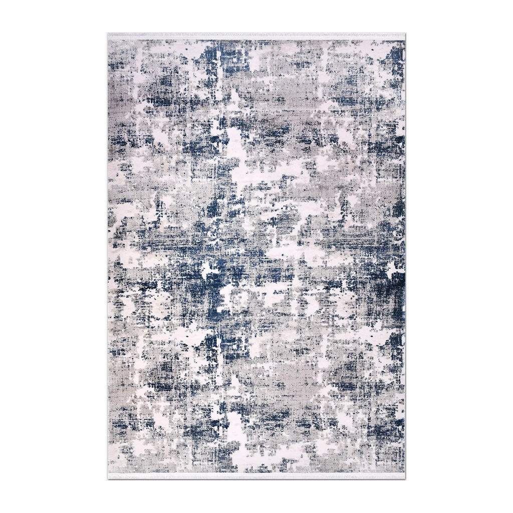 RECTANGLE | HERO | Outcrop Navy Cream Abstract Modern Machine Woven Living Room