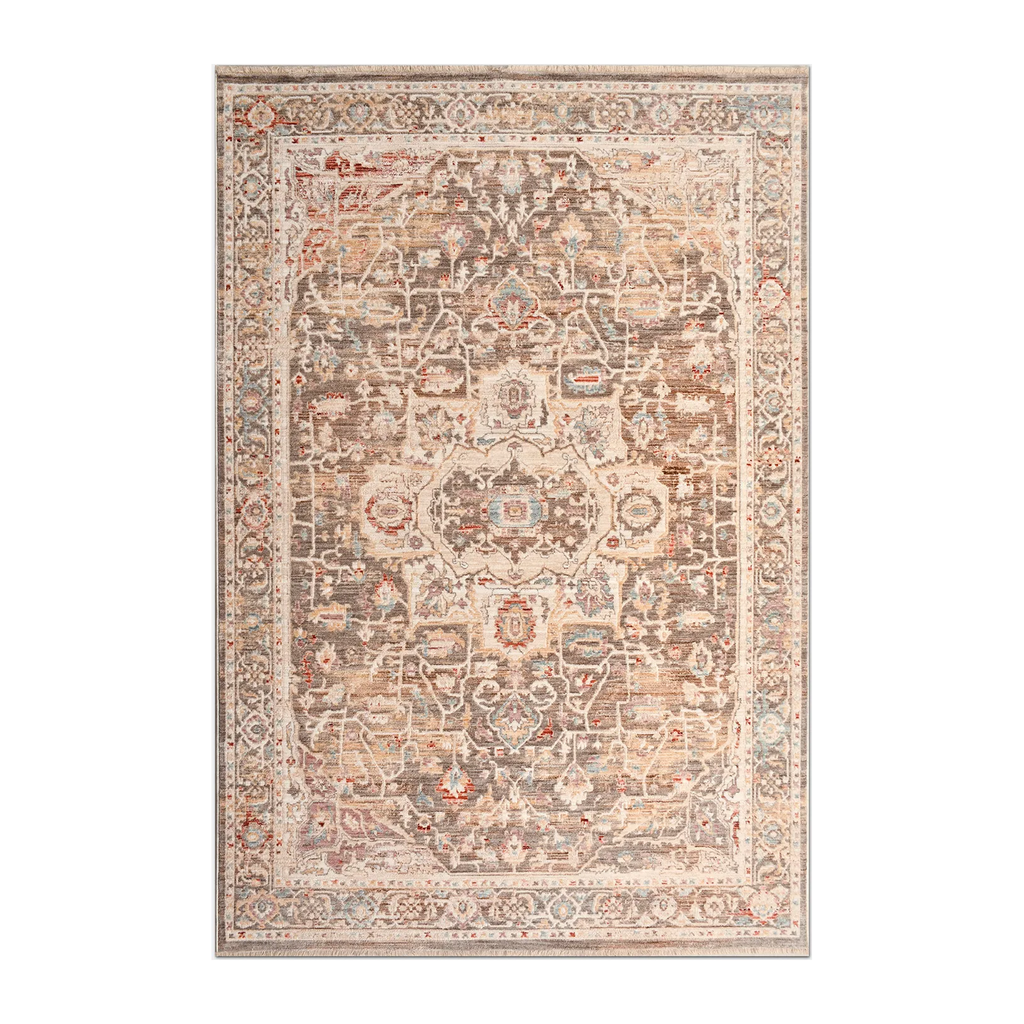 RECTANGLE | HERO | Quince Persian Style Medallion Distressed Beige Grey Rust Tr