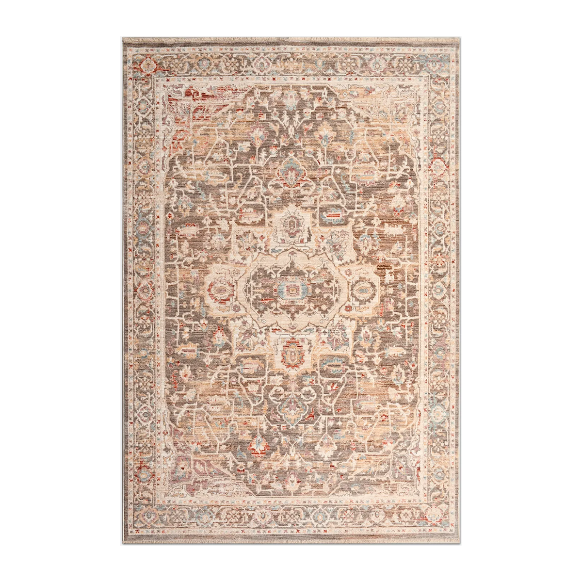 RECTANGLE | HERO | Quince Persian Style Medallion Distressed Beige Grey Rust Tr