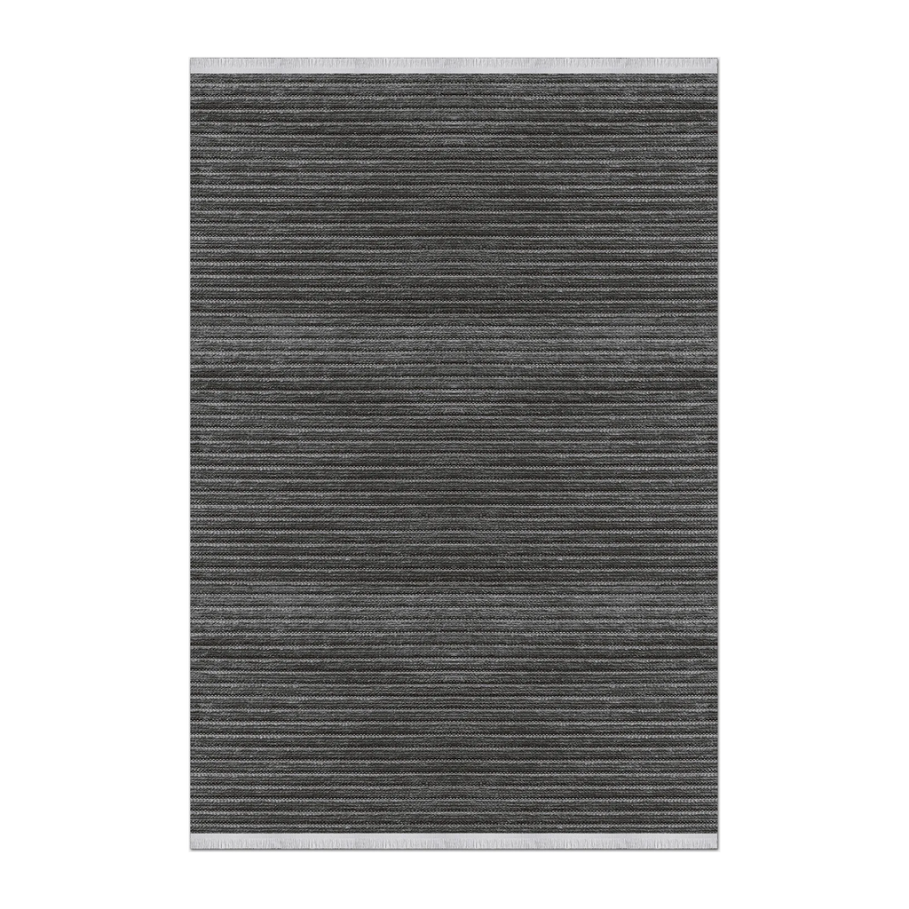 RECTANGLE | HERO | Pennyroyal Charcoal Grey Striped Modern Machine Woven Living