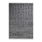 RECTANGLE | HERO | Combe Grey Geometric Maze Modern Machine Woven Living Room B